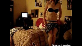 Young teen stripping and fucking