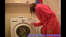 Horny milfs getting fucked on washing machine
