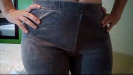 Hot ass teen in tight gray pants