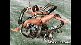 Tentacle alien suck boobs hentai