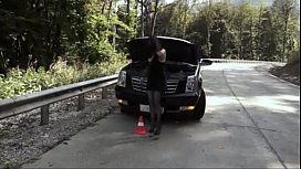 Russian girl self anal fisting traffic cone