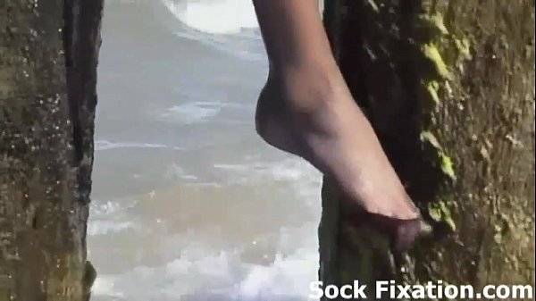 Son licking mom feet sniff socks scene