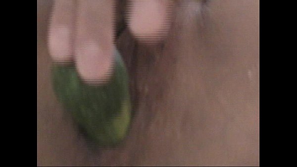 Cucumber squirt masturbation scene