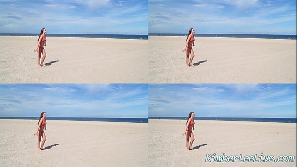Hentai girl in bikini on the beach scene