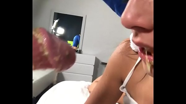 Amature brutal deepthroat gagging vomit puke scene