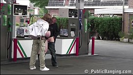 Pregnant public daughrer