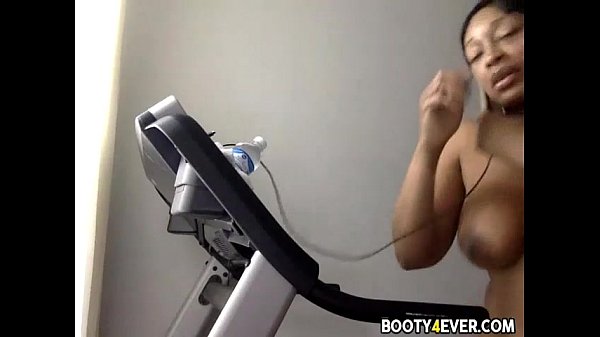 Ebony bbw workout masturbation scene