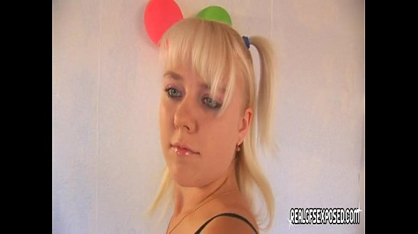 Russian pigtail teen solo scene