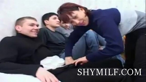 Russian mature lady group sex scene
