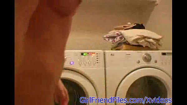 Horny milfs getting fucked on washing machine scene